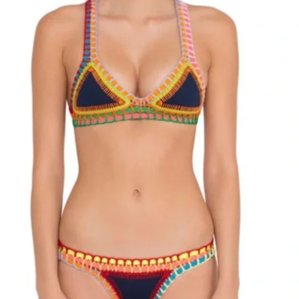 Kiini Crocheted Bikini Multicolor Set-Tasmin Top & Tasmin Boyshort Botto…